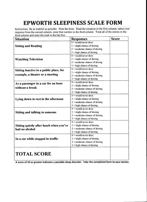epworth score sheet.